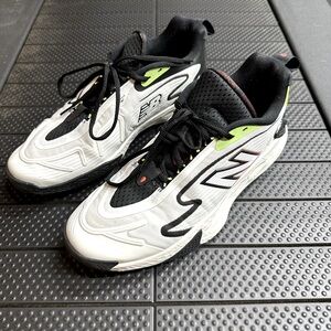 New Balance White Black Neon Green Men’s Athletic Sneakers